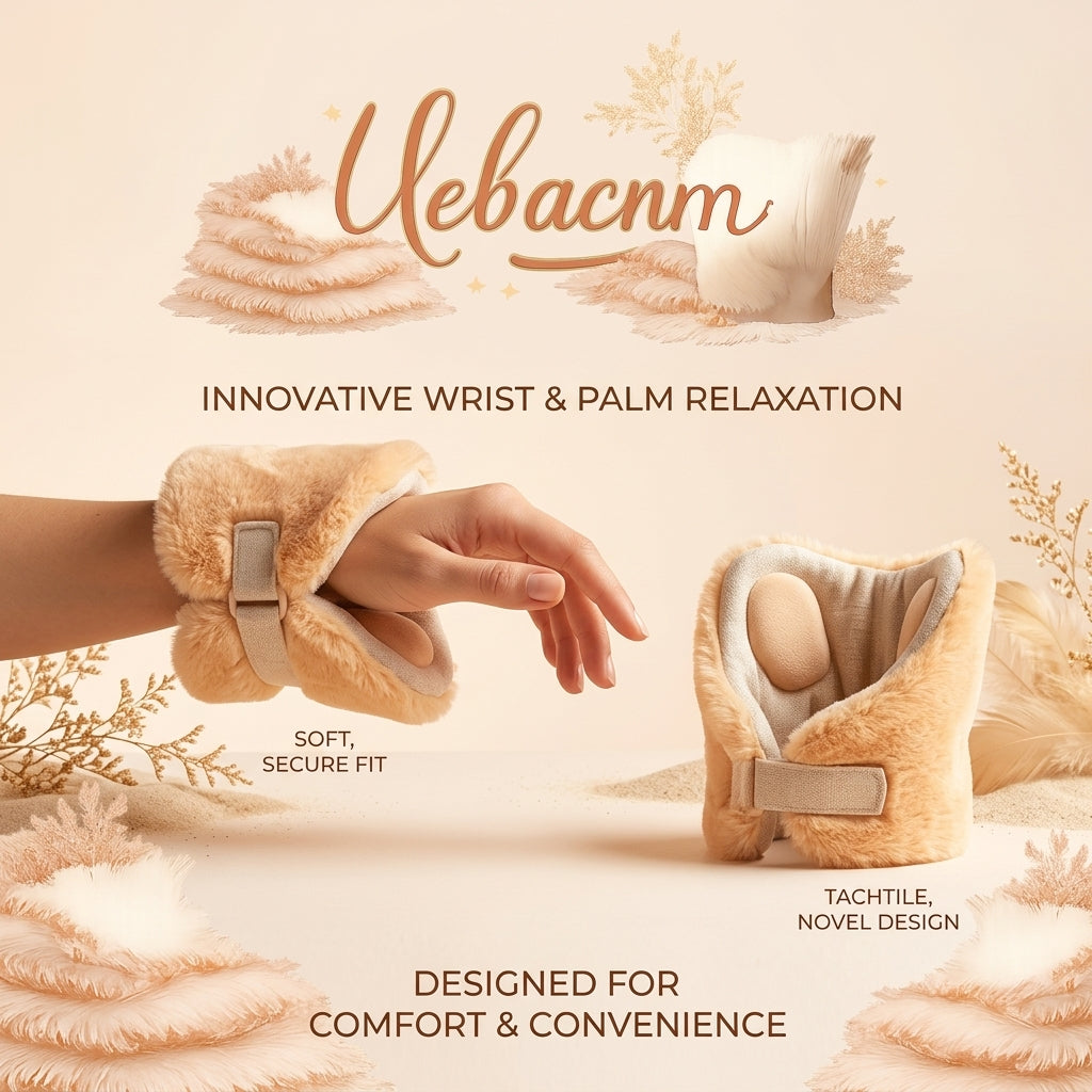 Uebacnm™ Plush Ergonomic Wrist & Palm Support – Soft, Adjustable Cushion for Computer Use, Carpal Tunnel Relief & Desktop Comfort
